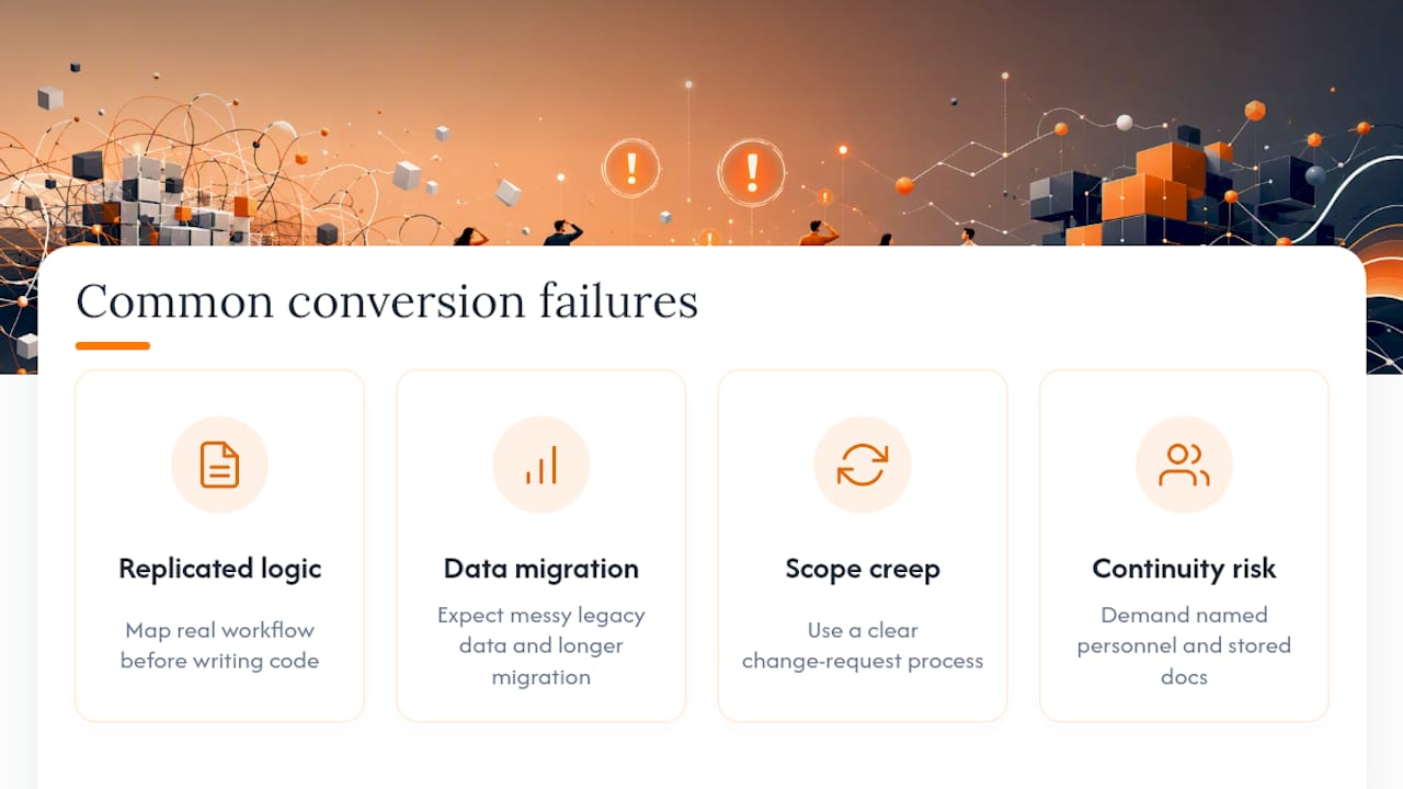 What Goes Wrong Most Often in These Conversions? — overview diagram