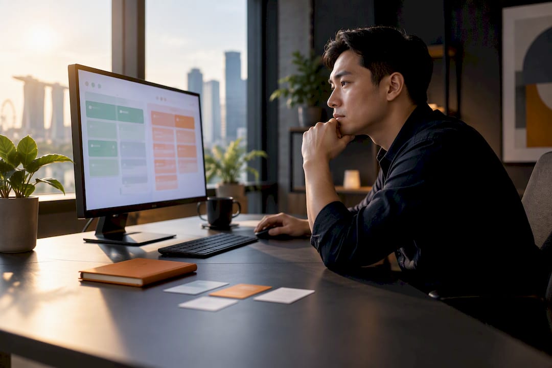 Sales manager reviewing CRM pipeline options